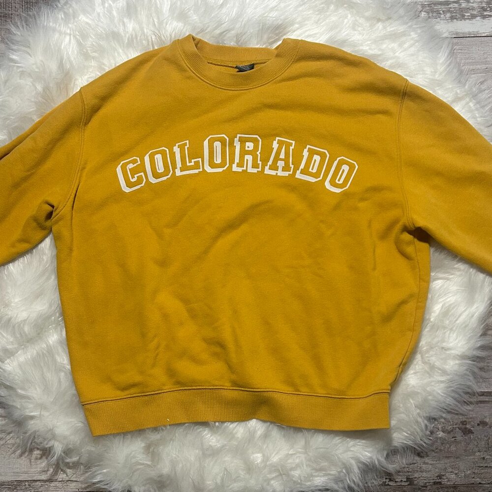 WILD FABLE Yellow/Gold colors Colorado Sweatshirt SIZE M - Picture 3 of 6